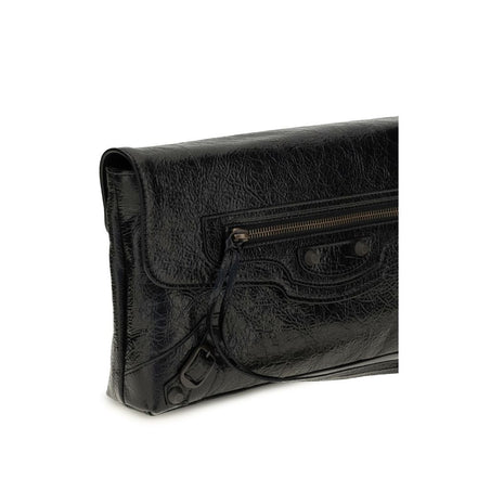 Balenciaga Black Lambskin Clutch Bag