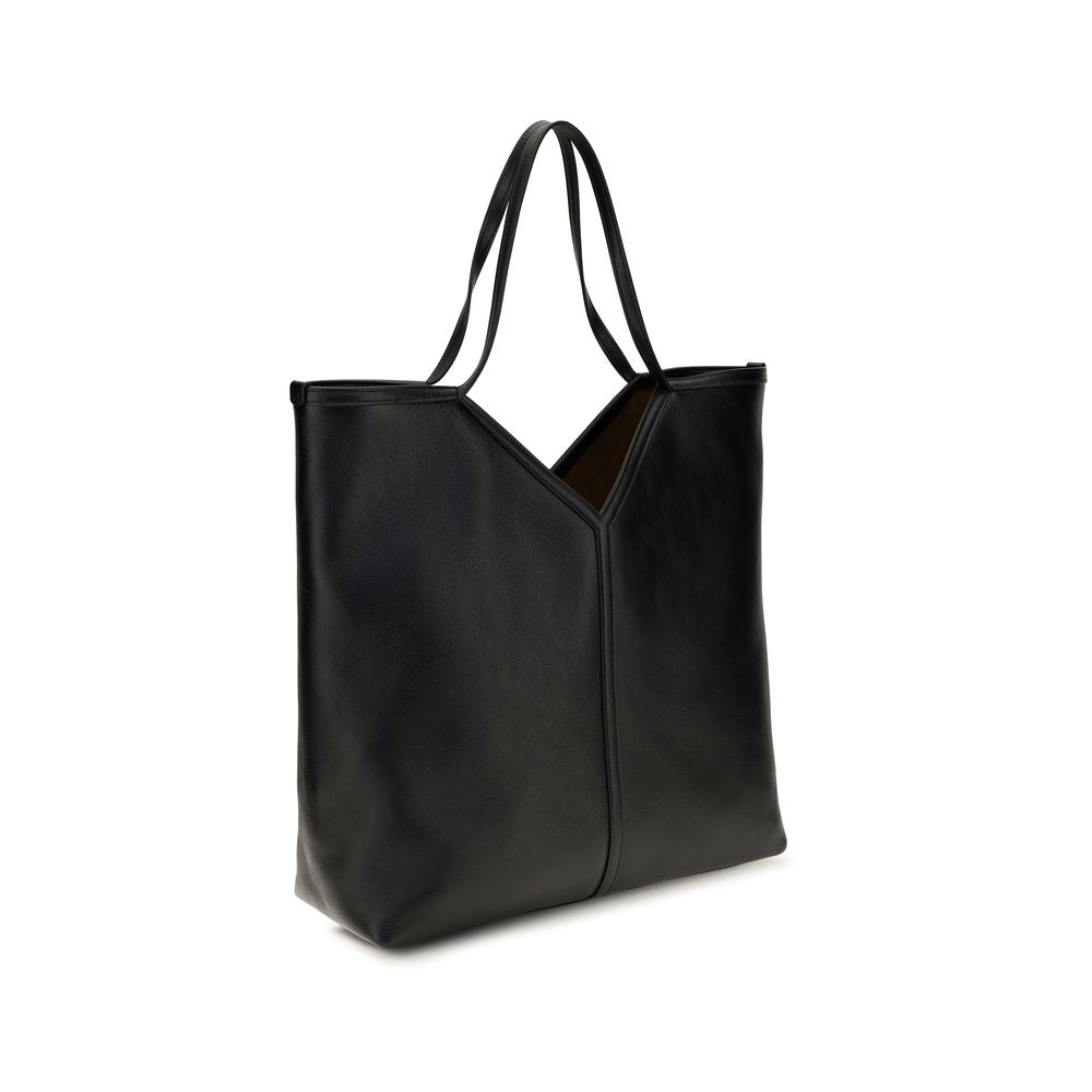 Saint Laurent Black Calf Leather Tote Bag