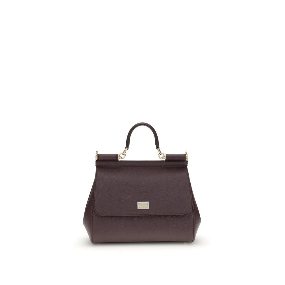Dolce & Gabbana Bordeaux Calf Leather Handbag