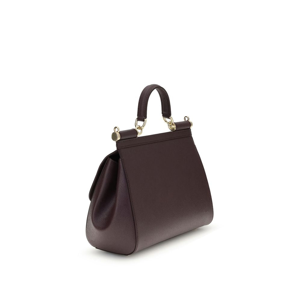 Dolce & Gabbana Bordeaux Calf Leather Handbag