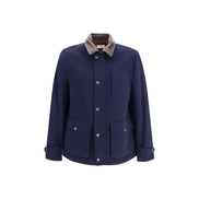 Brunello Cucinelli Blue Wool Full-Length Jacket