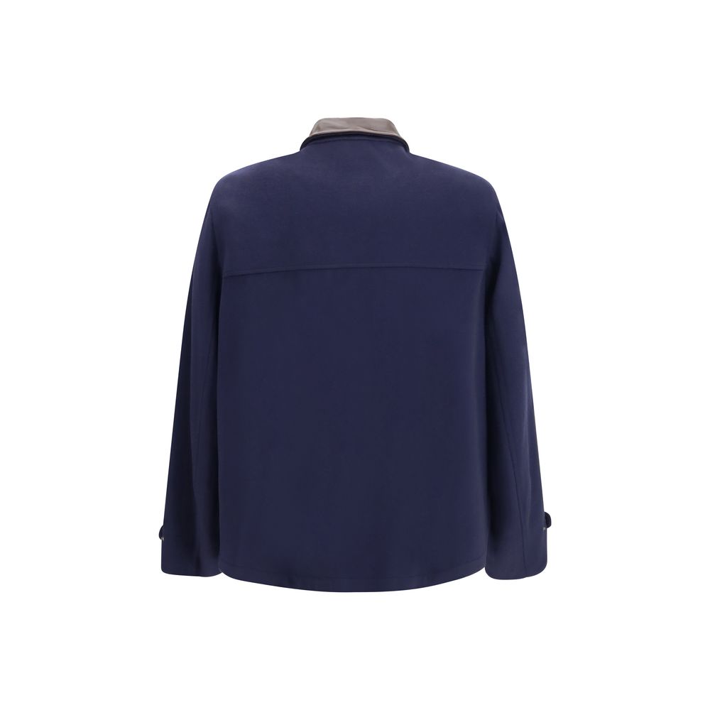 Brunello Cucinelli Blue Wool Full-Length Jacket