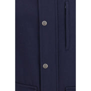 Brunello Cucinelli Blue Wool Full-Length Jacket