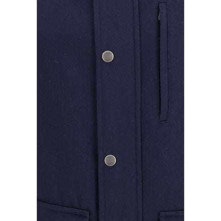 Brunello Cucinelli Blue Wool Full-Length Jacket