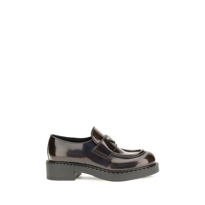 Prada Brown Calf Leather Slip-On Loafers