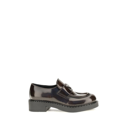 Prada Brown Calf Leather Slip-On Loafers