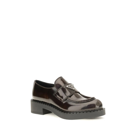 Prada Brown Calf Leather Slip-On Loafers