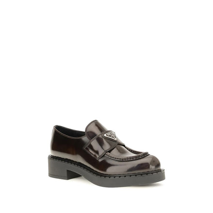 Prada Brown Calf Leather Slip-On Loafers