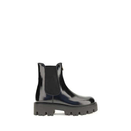 Prada Black Calf Leather Chelsea Boots