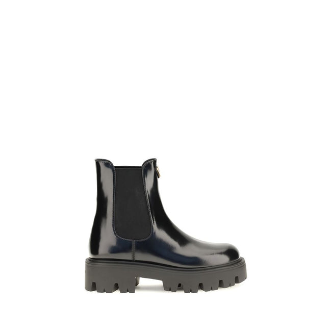 Prada Black Calf Leather Chelsea Boots