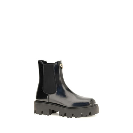Prada Black Calf Leather Chelsea Boots