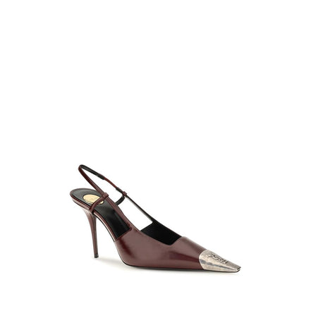 Saint Laurent Bordeaux Calf Leather High Heel Pumps