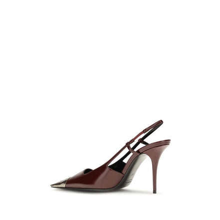 Saint Laurent Bordeaux Calf Leather High Heel Pumps