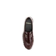 Saint Laurent Bordeaux Lamb Slip-On Loafers