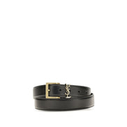 Saint Laurent Black Calf Leather Regular Belt