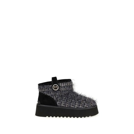 PINKO Black Fabric Ankle Boots
