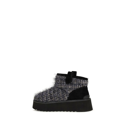PINKO Black Fabric Ankle Boots