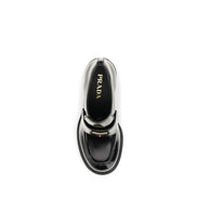 Prada Black Calf Leather Platform Loafers