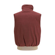 Brunello Cucinelli Bordeaux Wool Sleeveless Jacket