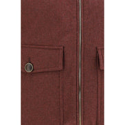 Brunello Cucinelli Bordeaux Wool Sleeveless Jacket