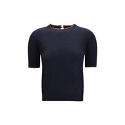 Max Mara Blue Silk T-Shirt