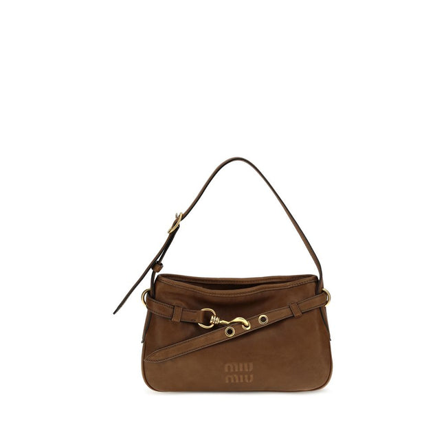 Miu Miu Brown Lamb Leather Shoulder Bag