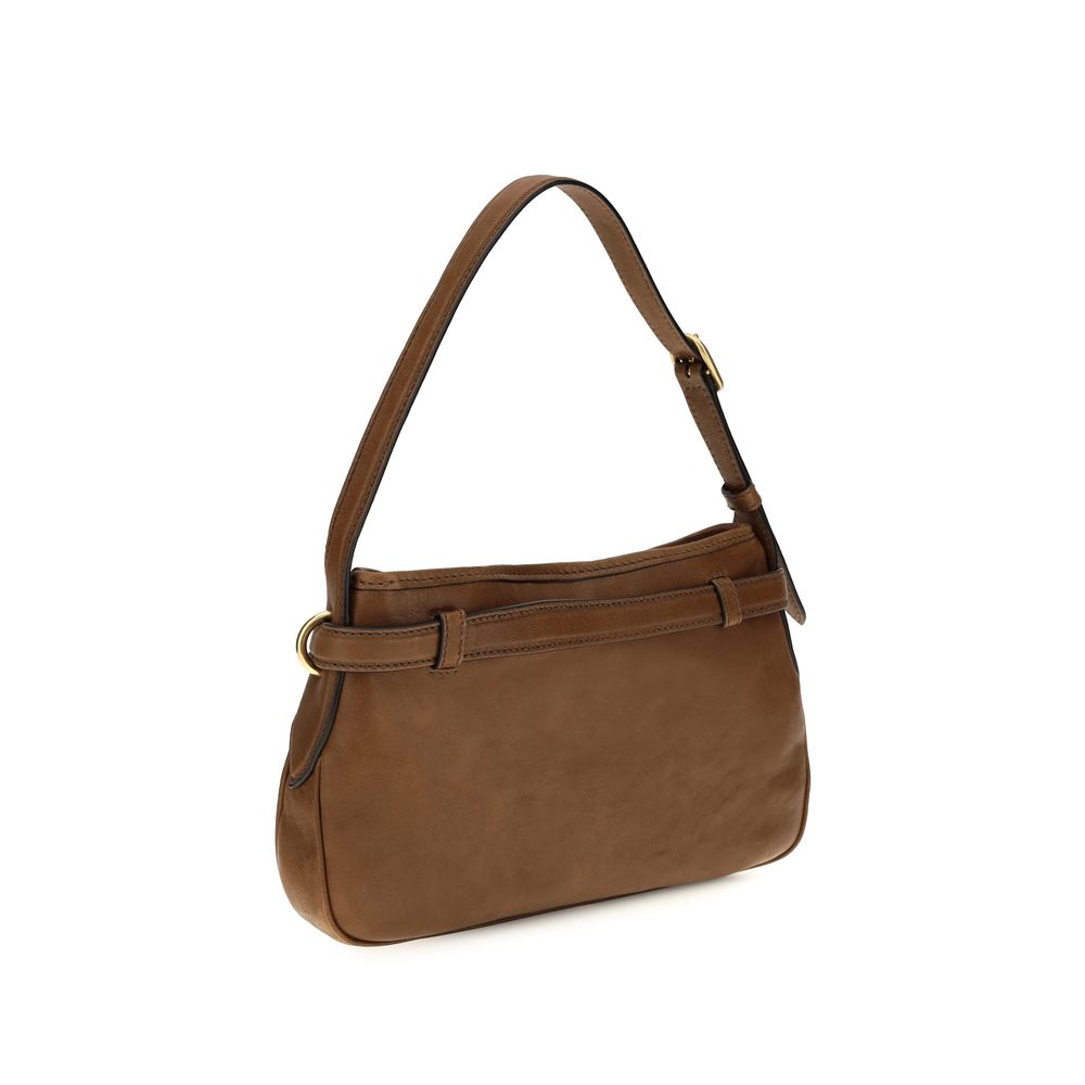 Miu Miu Brown Lamb Leather Shoulder Bag