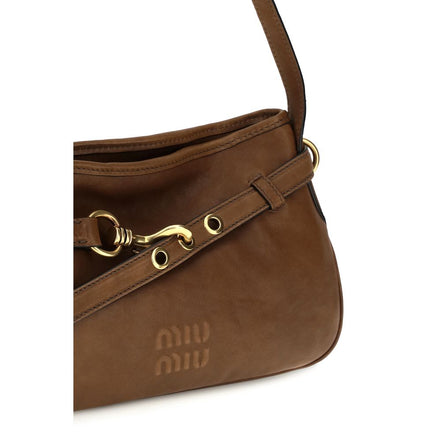 Miu Miu Brown Lamb Leather Shoulder Bag