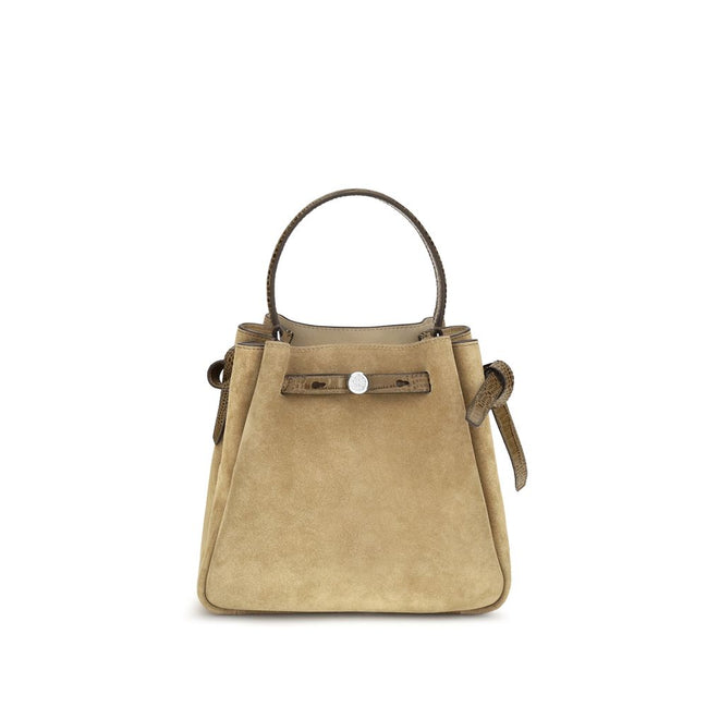 Tory Burch Beige Suede Leather Bucket Bag