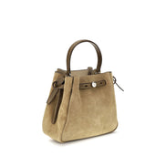 Tory Burch Beige Suede Leather Bucket Bag