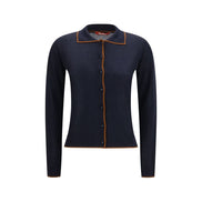 Max Mara Blue Silk Cardigan