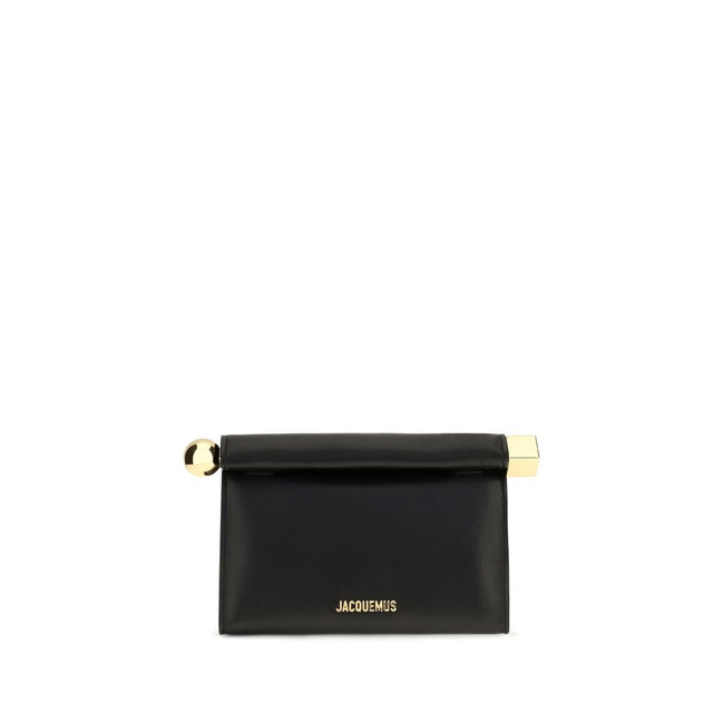 Jacquemus Black Lambskin Clutch Bag