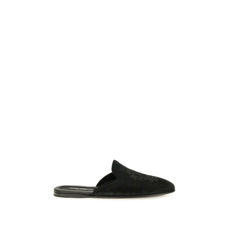 Dolce & Gabbana Black Leather Mules