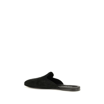 Dolce & Gabbana Black Leather Mules