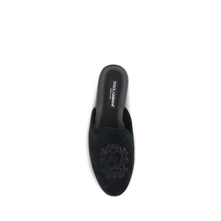 Dolce & Gabbana Black Leather Mules