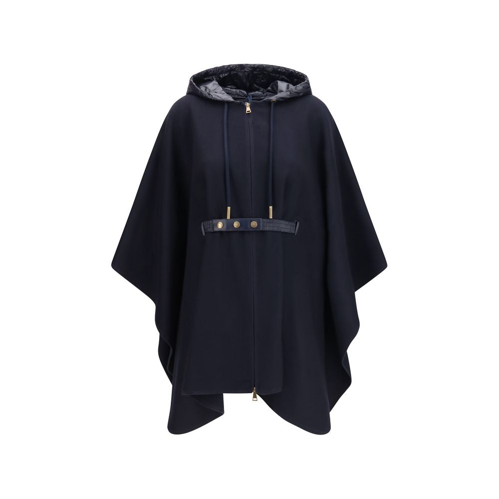 Moncler Blue Wool Cape
