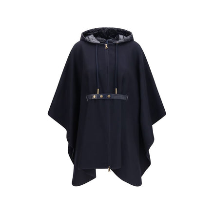 Moncler Blue Wool Cape