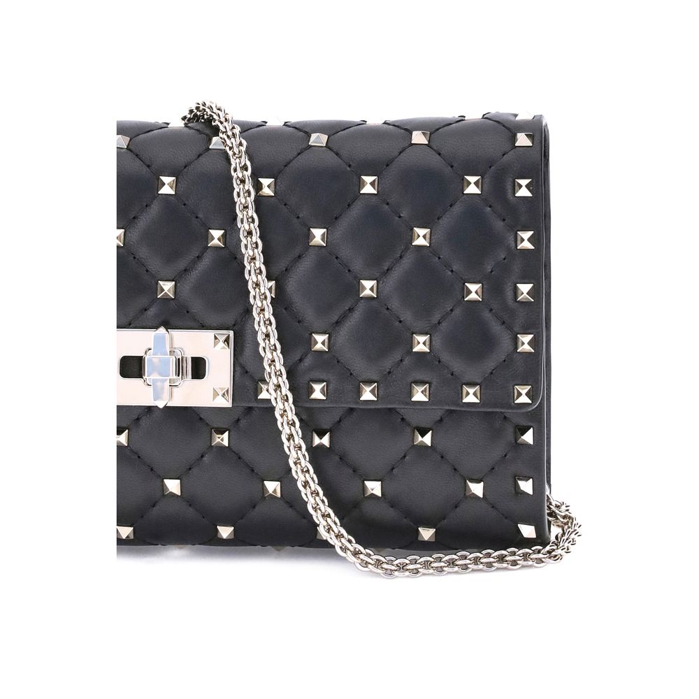Valentino Garavani Black Lambskin Shoulder Bag
