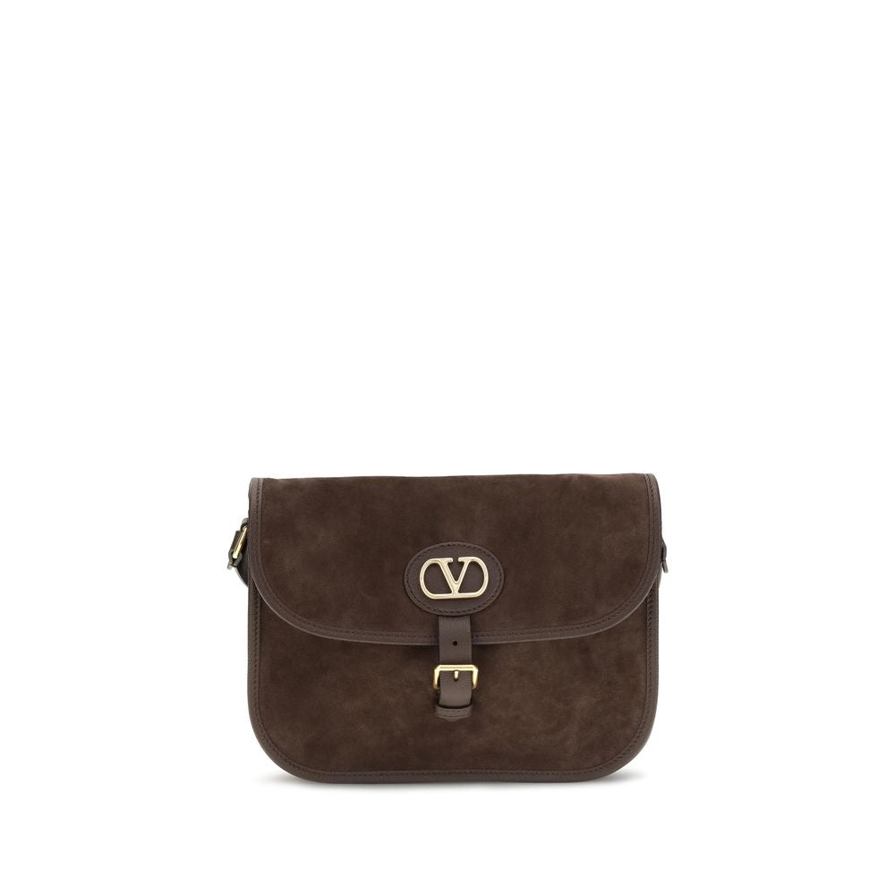 Valentino Garavani Brown Suede Shoulder Bag