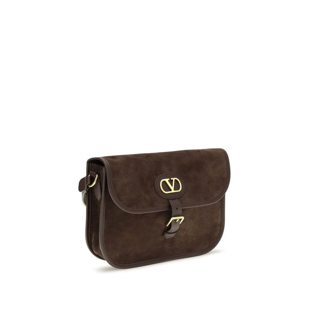 Valentino Garavani Brown Suede Shoulder Bag