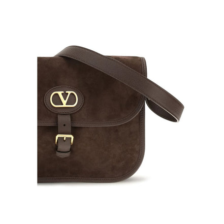 Valentino Garavani Brown Suede Shoulder Bag