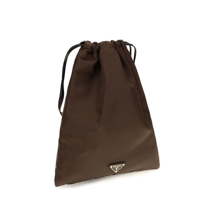 Prada Brown Polyamide Clutch Bag