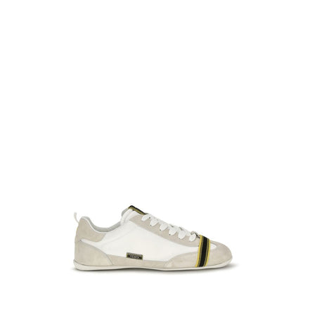 Fendi Gray Leather Athletic Sneakers