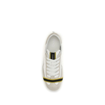 Fendi Gray Leather Athletic Sneakers