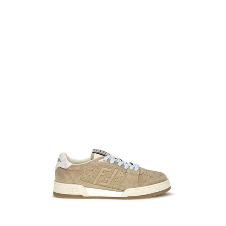 Fendi Beige Calf Leather Athletic Sneakers