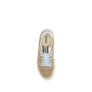 Fendi Beige Calf Leather Athletic Sneakers