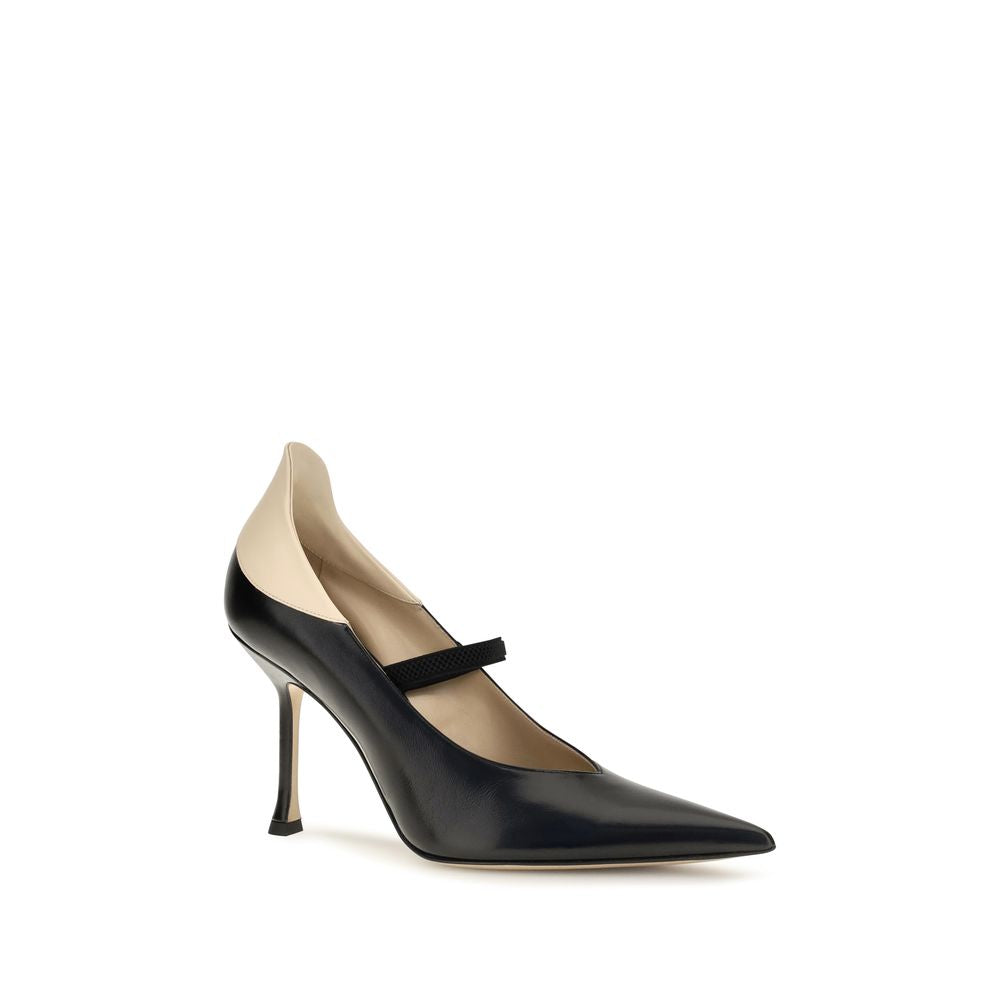 Fendi Black Leather High Heel Pumps