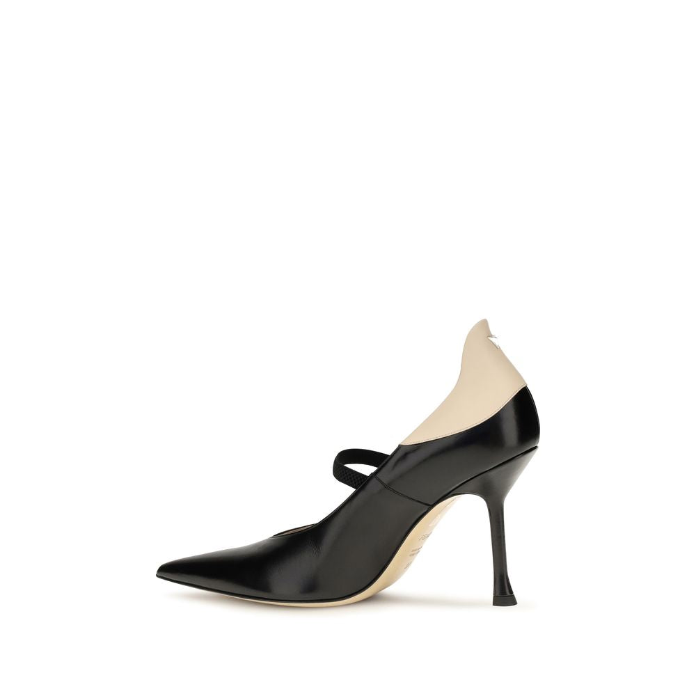 Fendi Black Leather High Heel Pumps