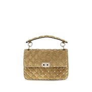 Valentino Garavani Beige Suede Shoulder Bag