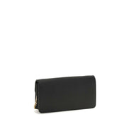 Valentino Garavani Black Leather Chain Wallet